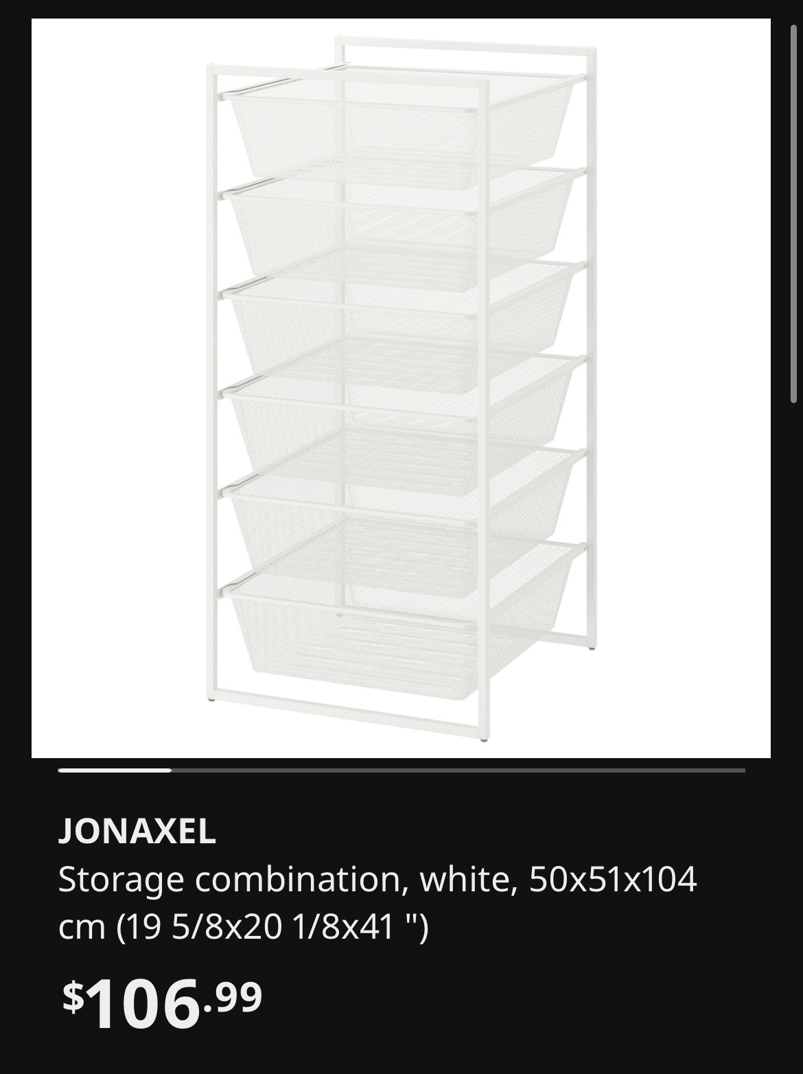 IKEA Jonaxel 5 drawer closet storage with roomy drawers!