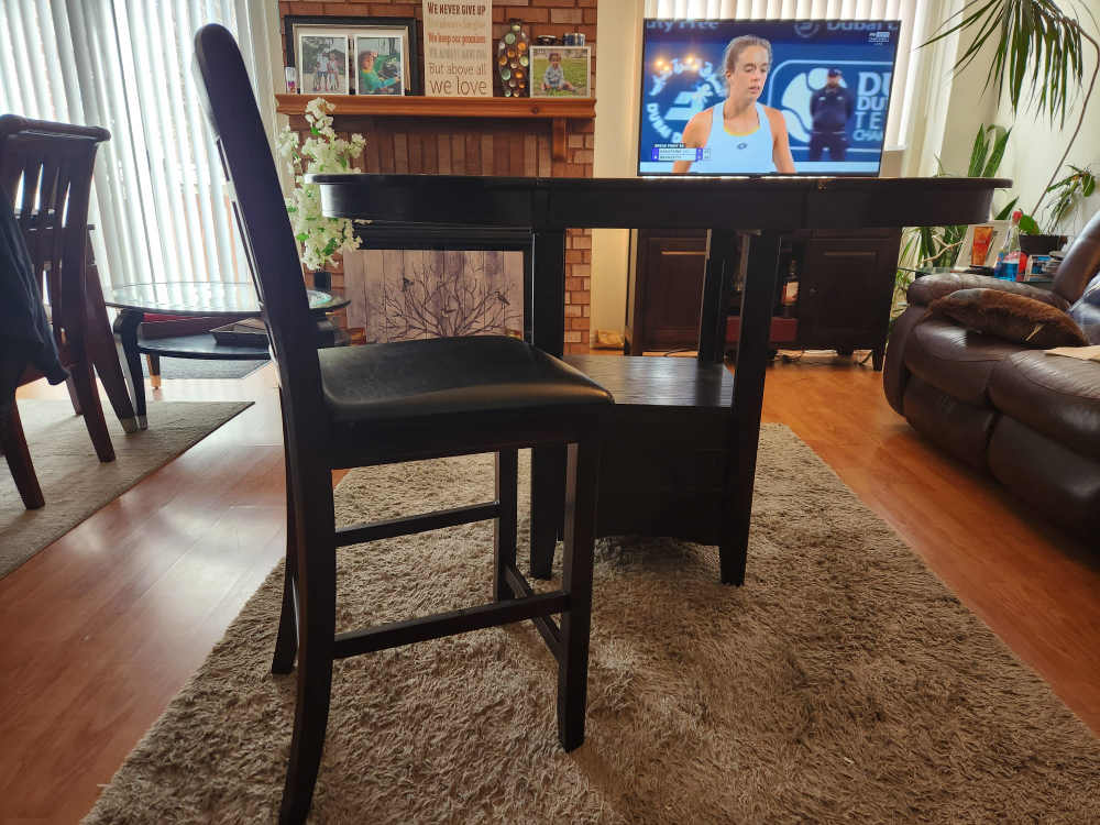bar height dining room table and 4 chairs thumbnail