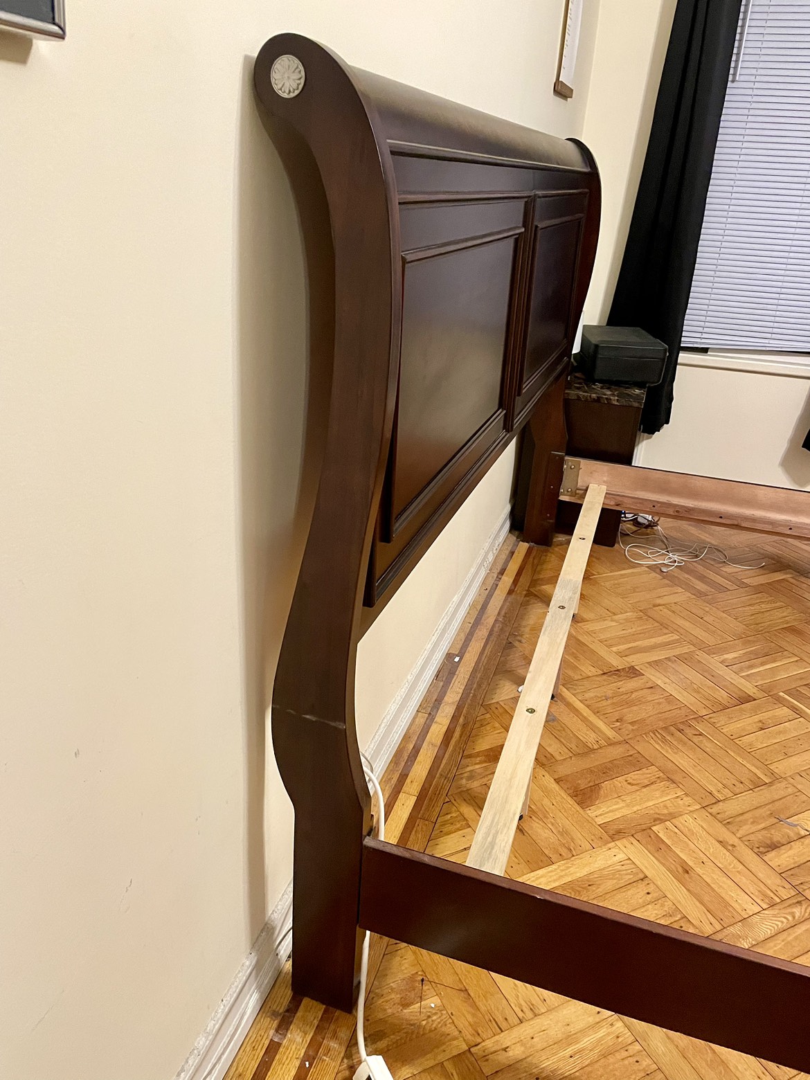 Solid Cherry Wood King Size Sleigh Bed Frame - photo 4
