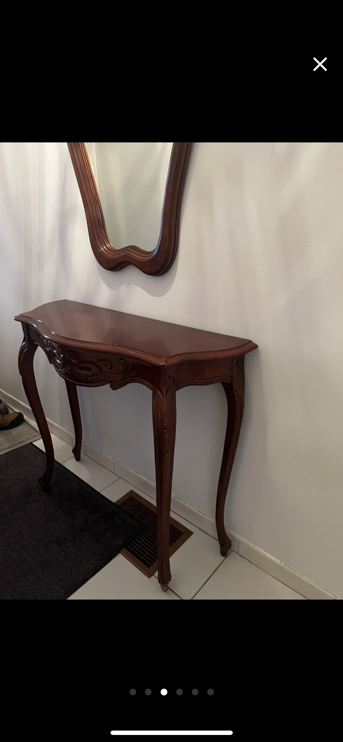 Antique front door console table with mirror - photo 3