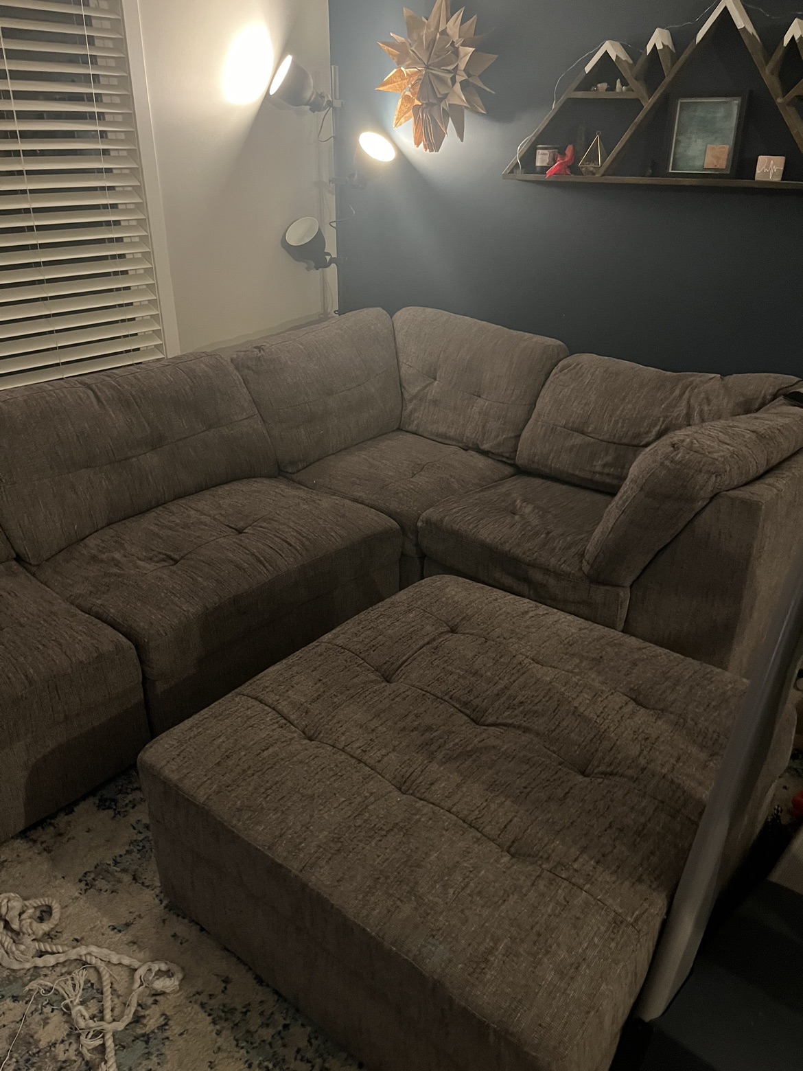 Sectional couch with ottoman - photo 2