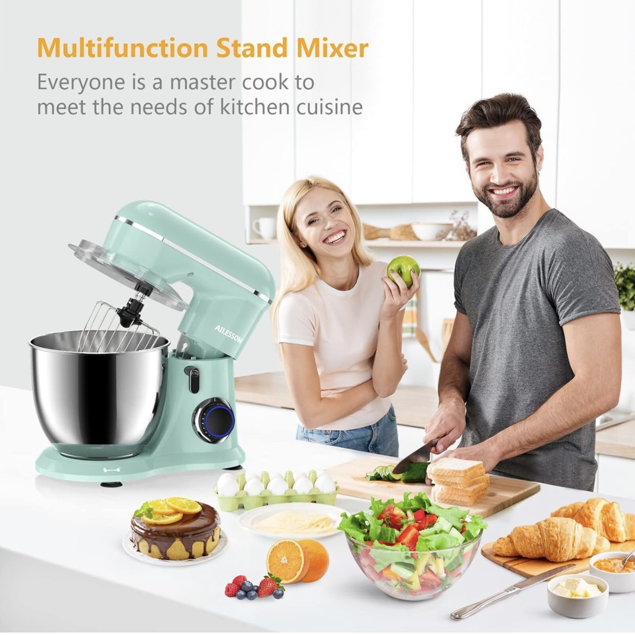 AILESSOM 3-IN-1 Electric Stand Mixer, 660W 10-Speed ,6.5QT - photo 4