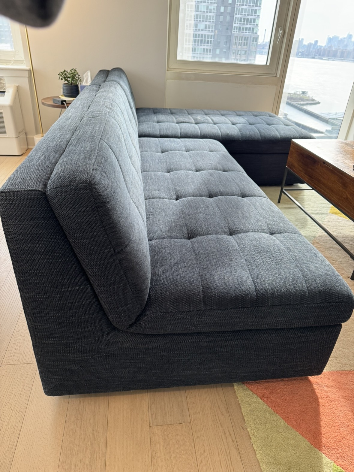 West Elm Chaise, Basket Slap, Midnight - photo 3