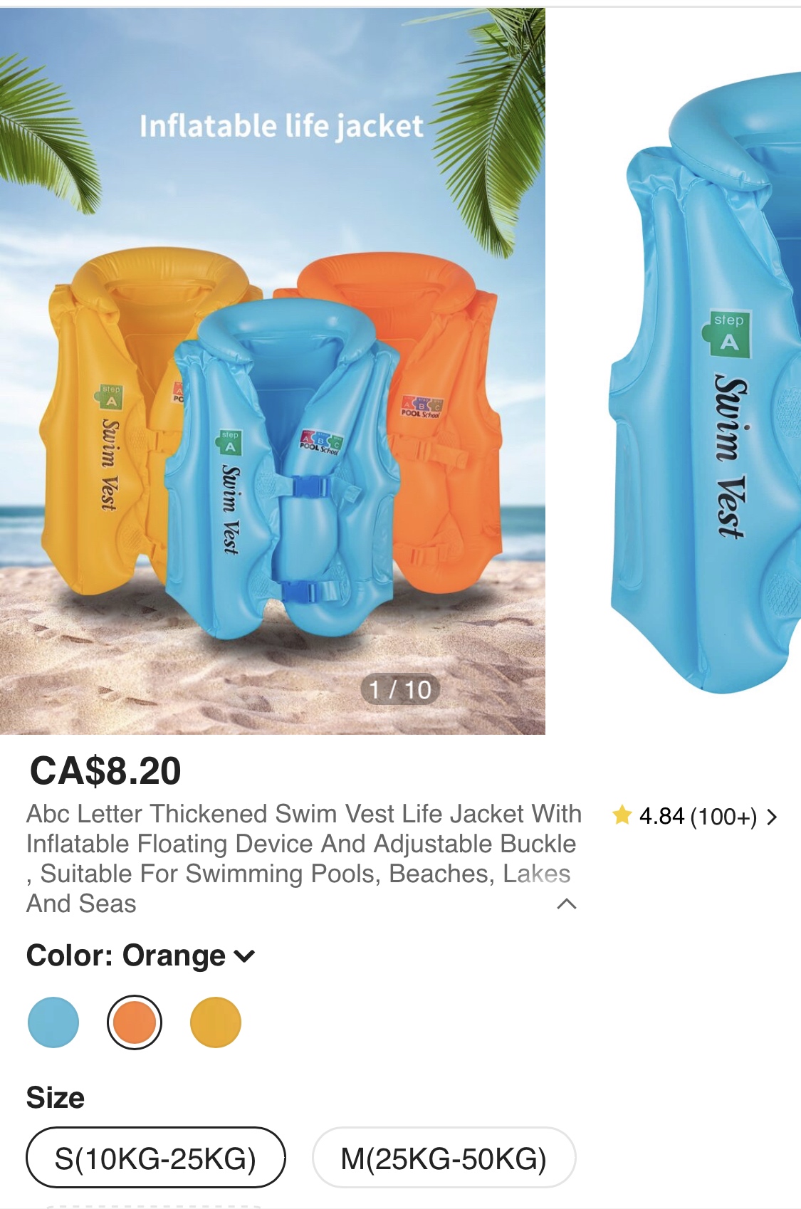 New~Inflatable Swimming Vest image indicator(3)