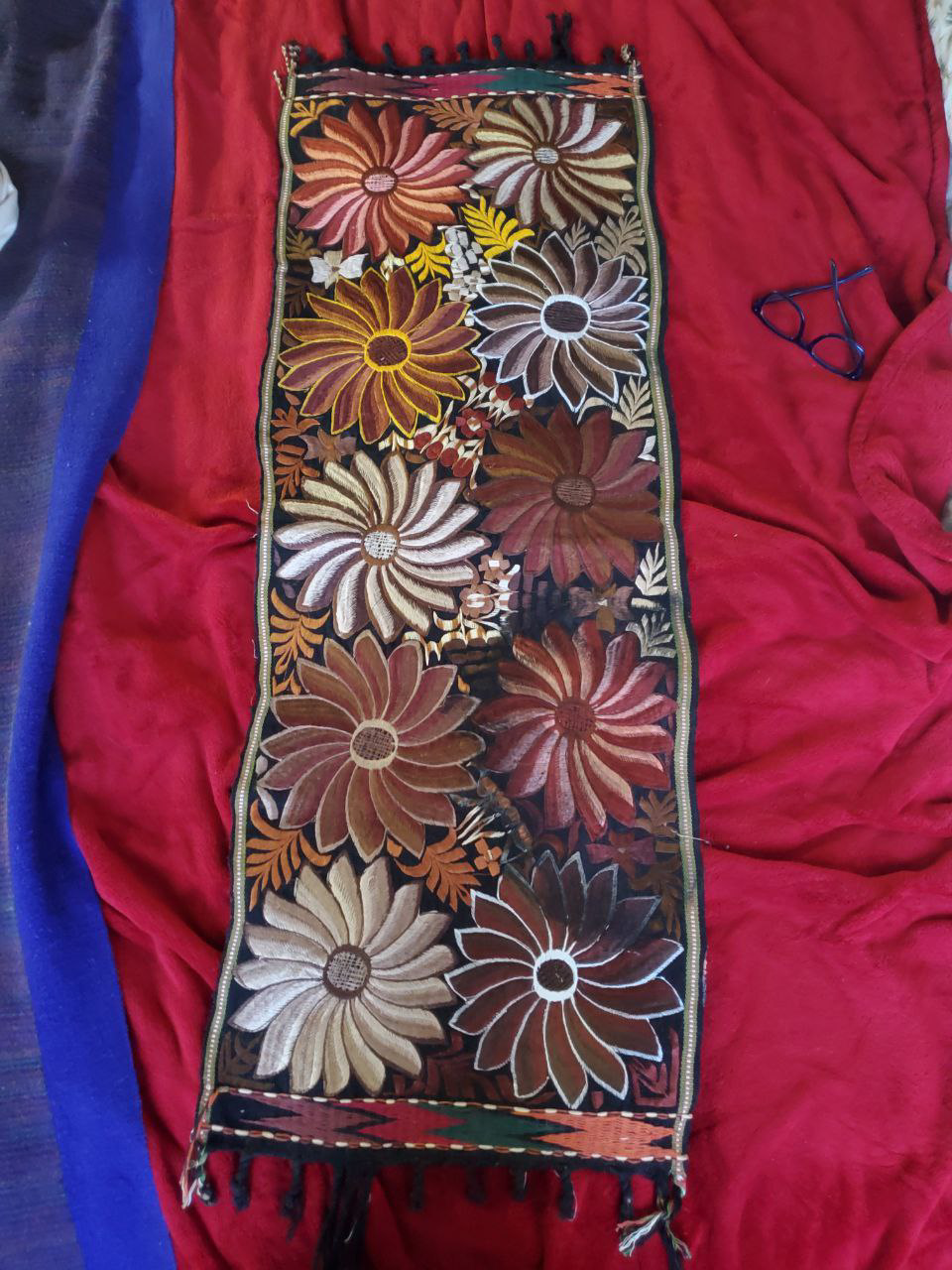 Authentic Mexican tapestry - floral pattern