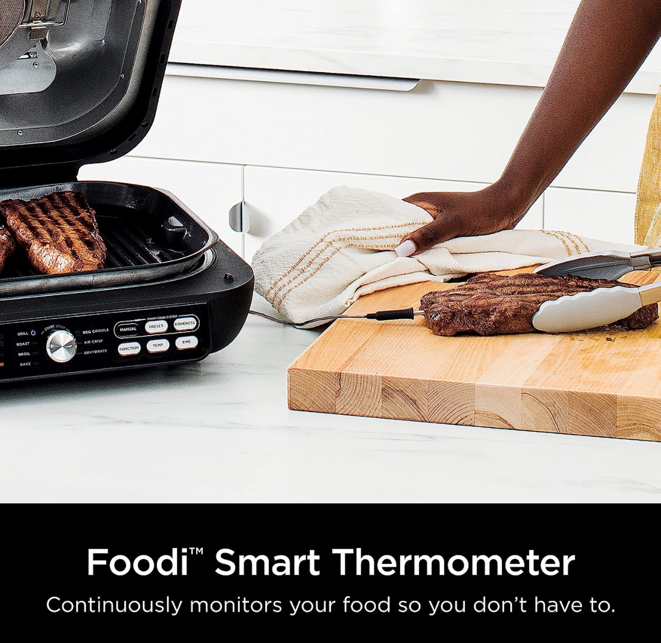 Ninja Foodi Pro 7-in-1 Indoor Combo, Smart Thermometer, Blac image indicator(7)