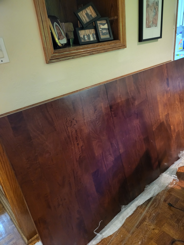 New dark wood dining table
