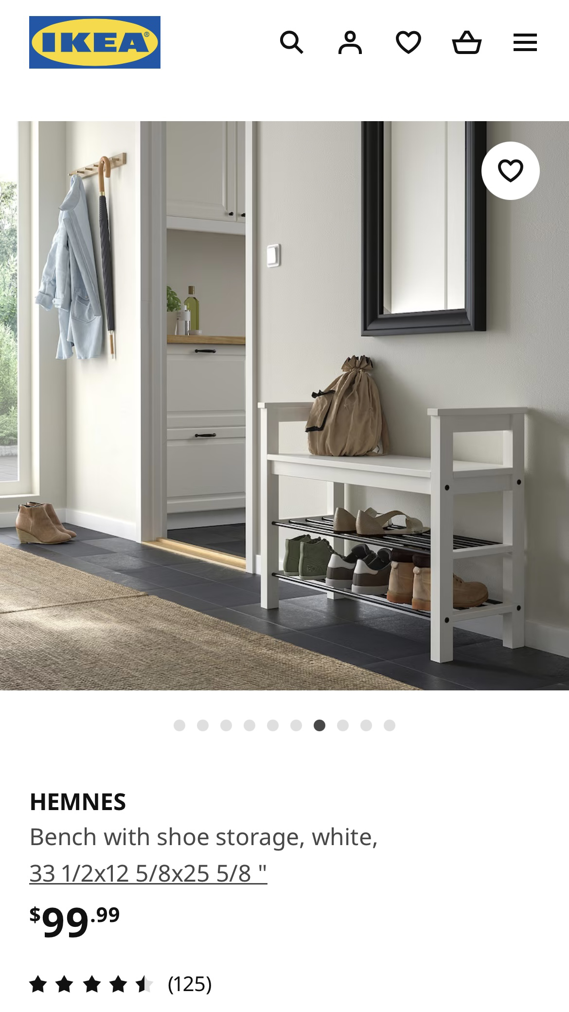 IKEA HEMNES Bench with Shoe Storage image indicator(9)