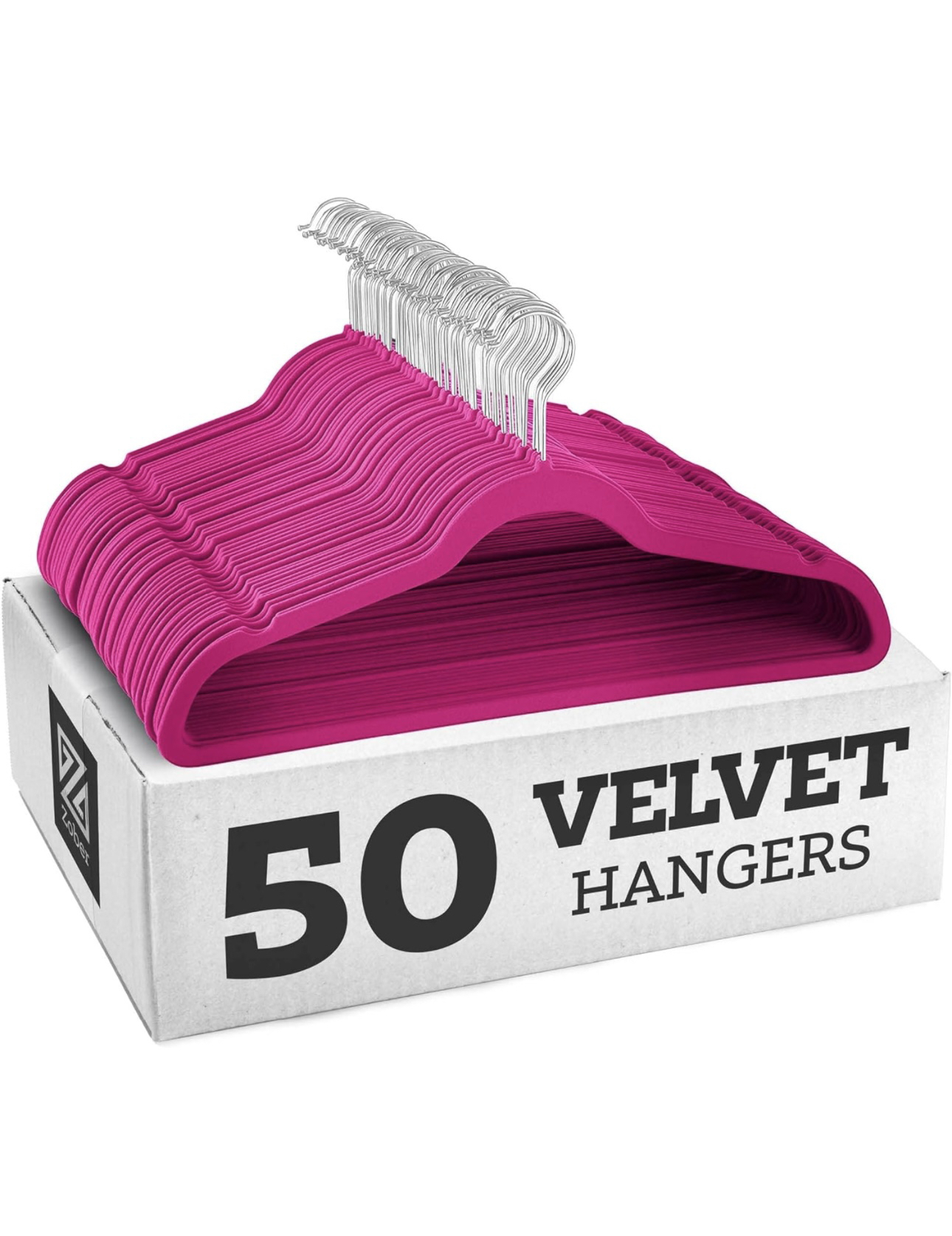 Hot Pink Velvet Hangers (50 hangers)