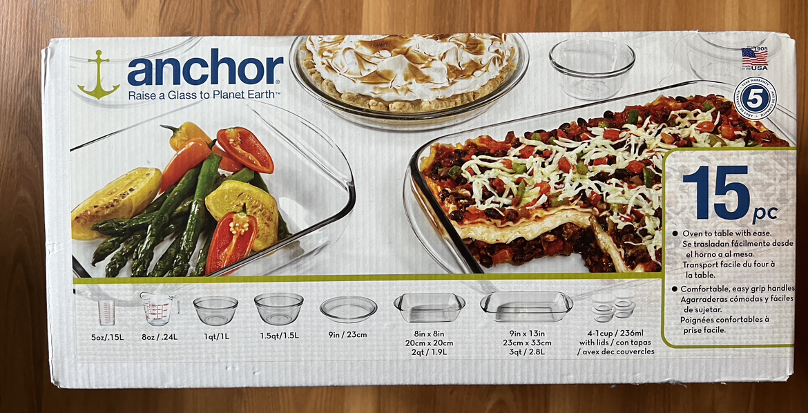 BNIB Anchor Hocking 15 Pc bake and prep set image indicator(2)