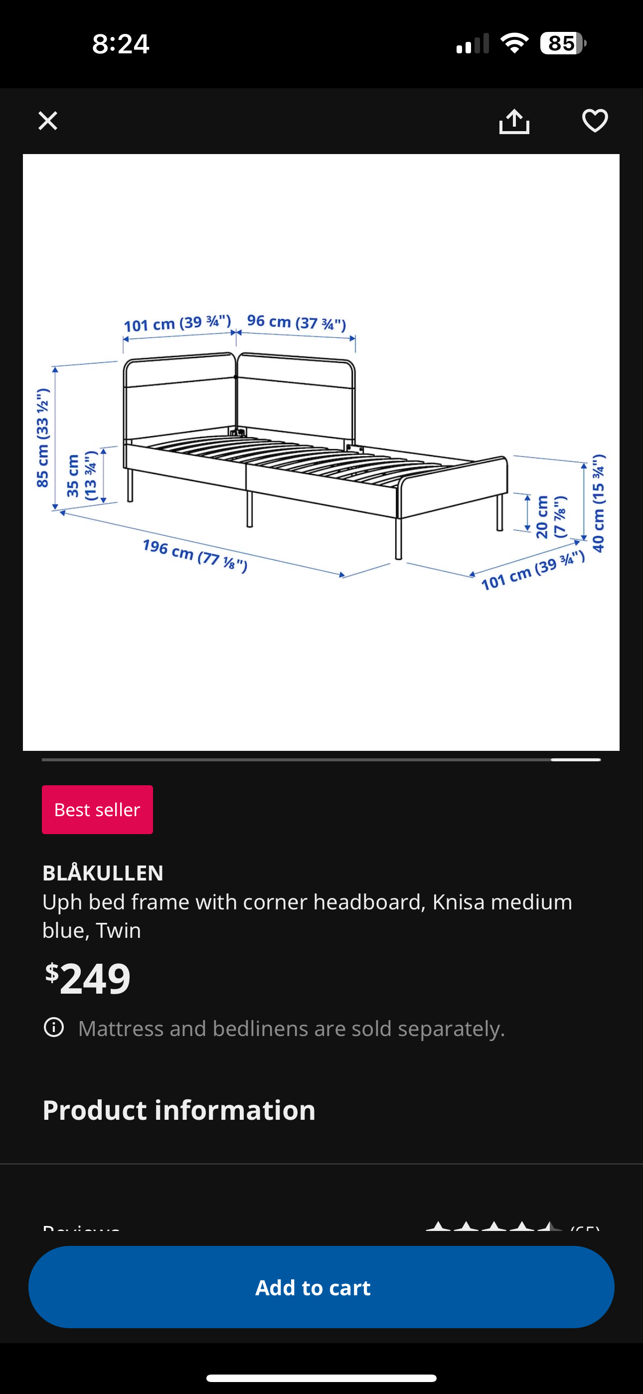 Ikea Blakullen Twin Bed Frame - photo 2