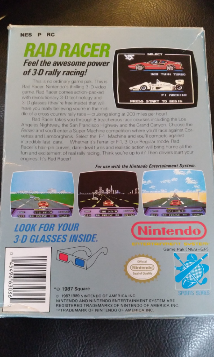 NINTENDO NES GAME - RAD RACER - COMPLETE W/ BOX* image indicator(6)