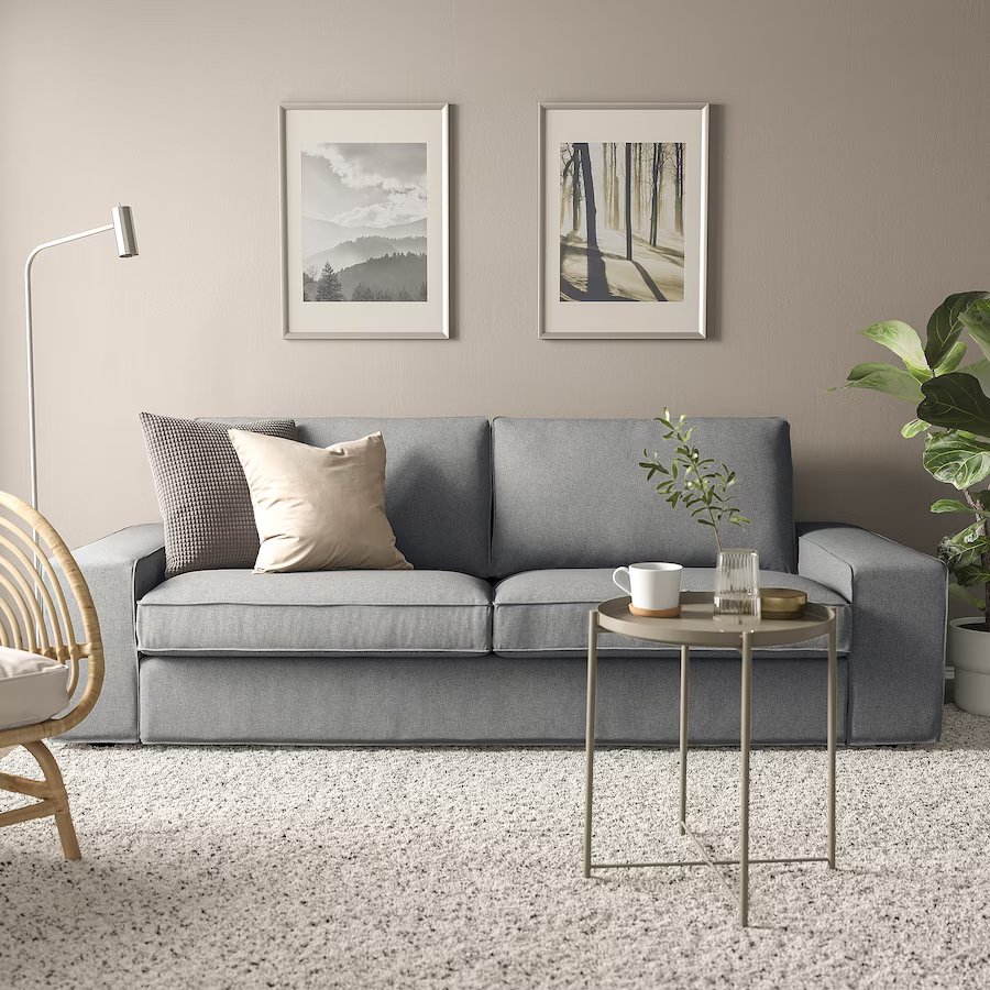 IKEA KIVIK Sofa, light grey with FREE ottoman w/ storage - photo 2