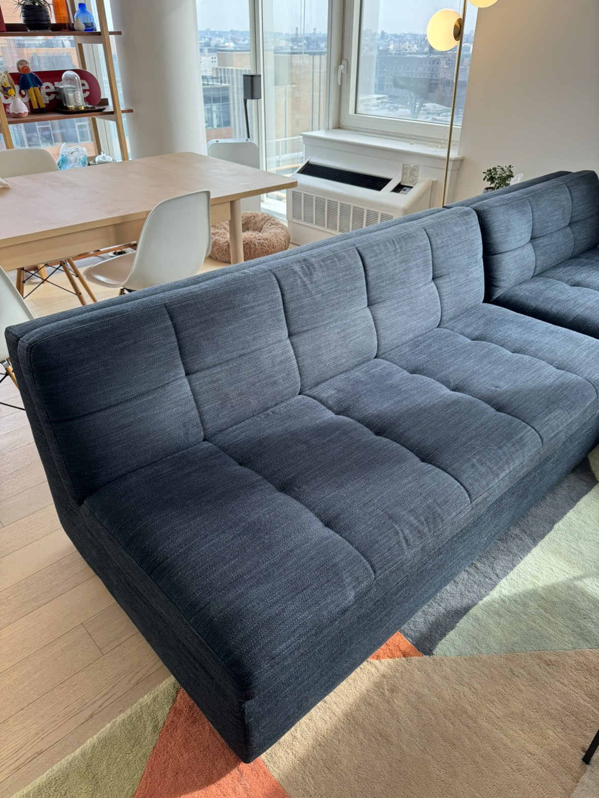 West Elm Chaise, Basket Slap, Midnight - photo 4