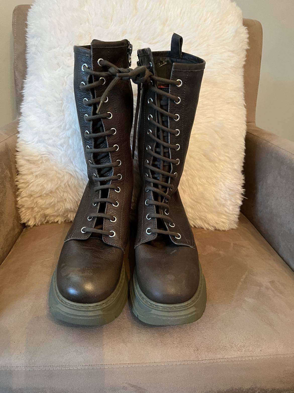 Leather Front Laced Up Boots image indicator(2)