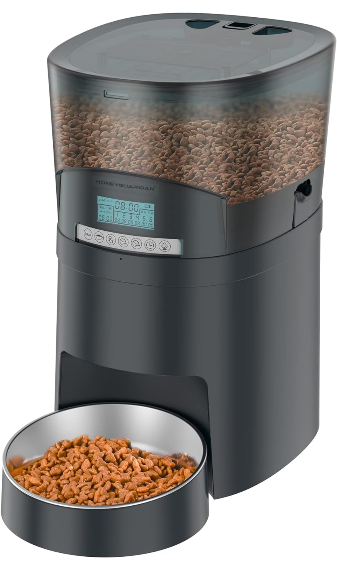 Automatic pet feeder with voice recorder