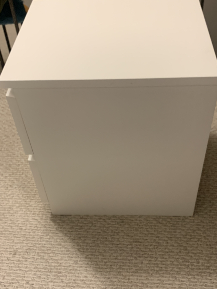 IKEA white Malm 2-drawer night stand image indicator(4)