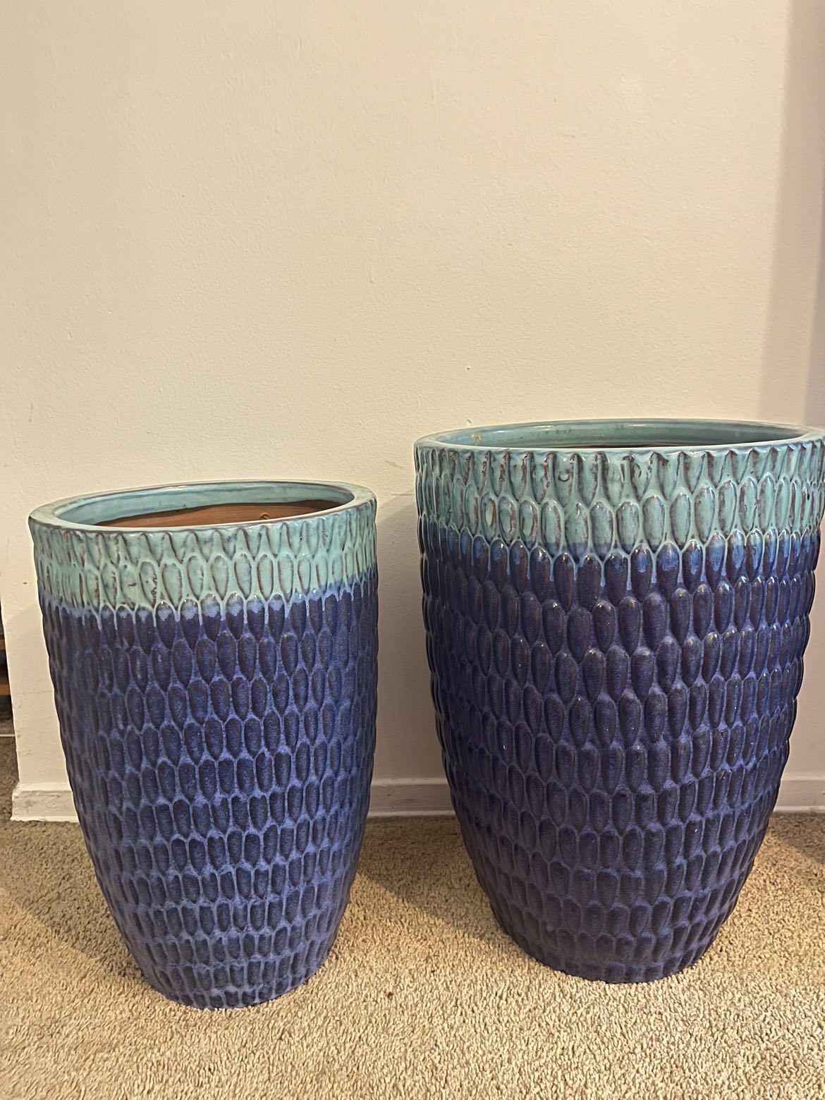 Ceramic tall plant/tree pots (indoor or outdoor)