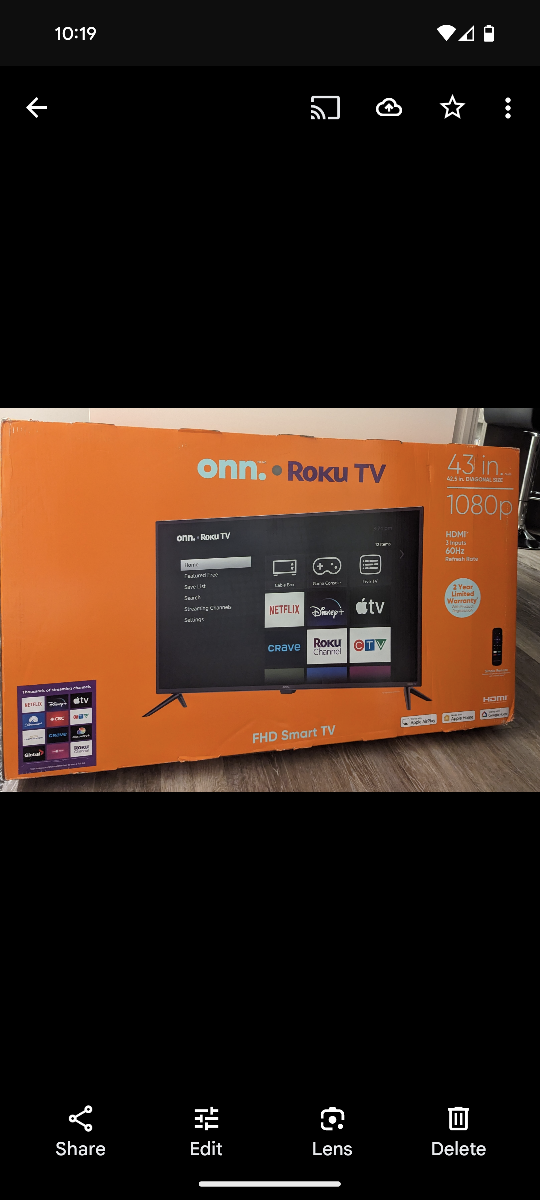 43" 4K UHD HDR Roku Smart TV (Model 100012584-CA-BLACK), 4K