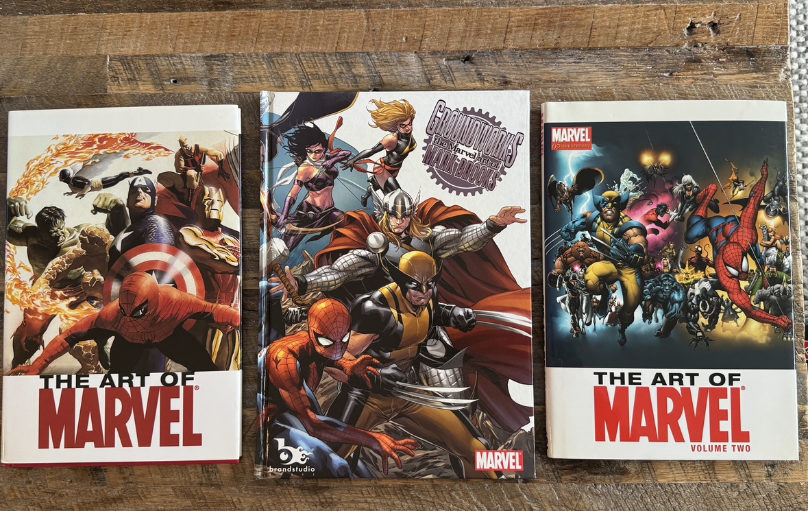 3 Hard Cover Marvel Art Comic Books thumbnail