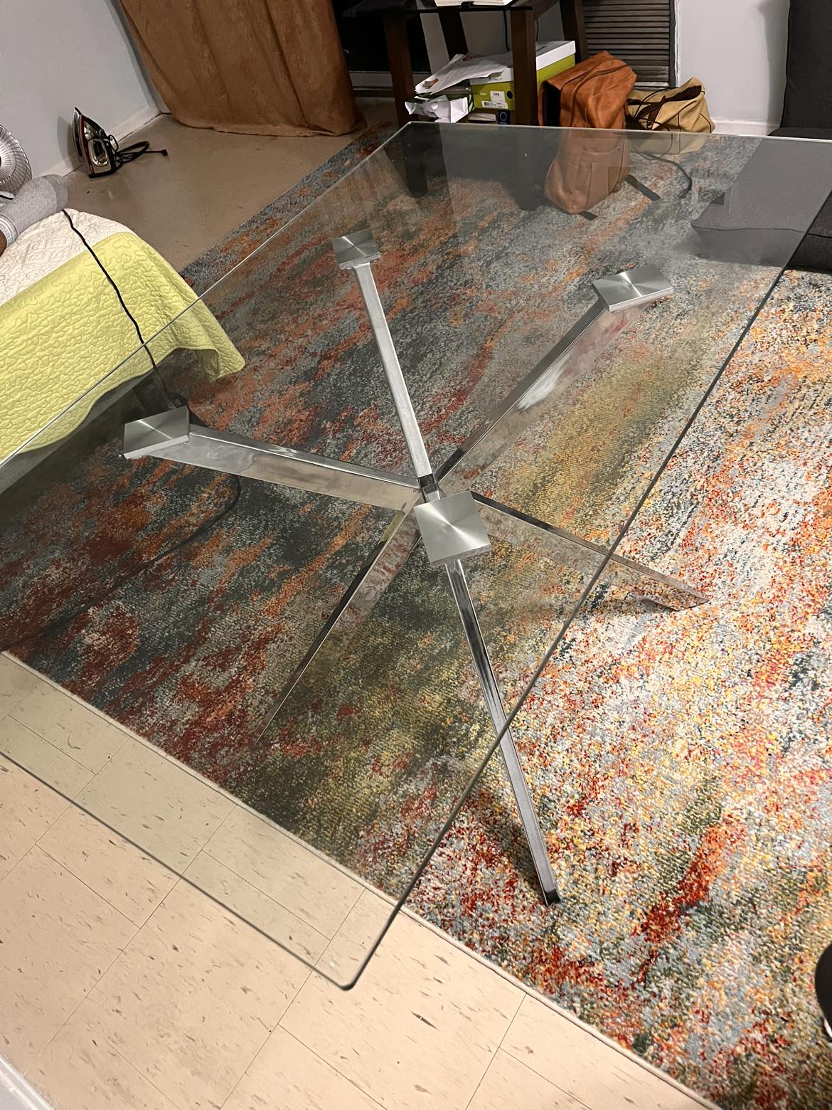 Glass Rectangular Dining Table for 6 - photo 2