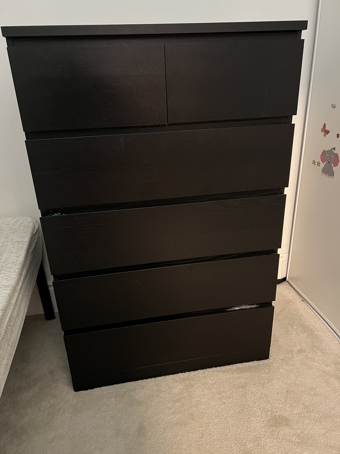 IKEA Black MALM 6 drawers chest 80*123 cm(31 1/2*48*3/8”) - photo 2
