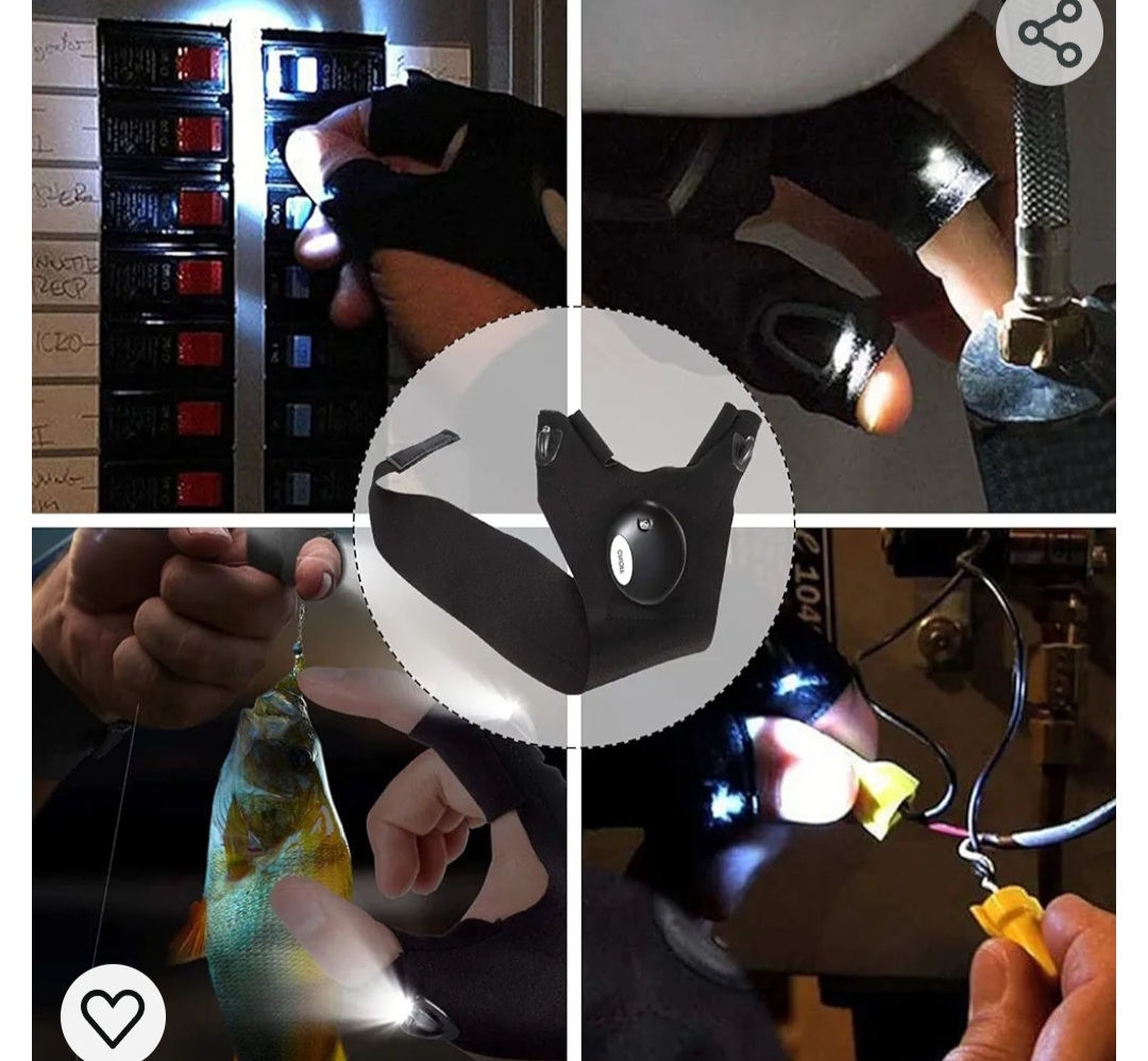 🏈 Brand New Flashlight Gloves Waterproof Hands-Free Light Gadget - photo 4