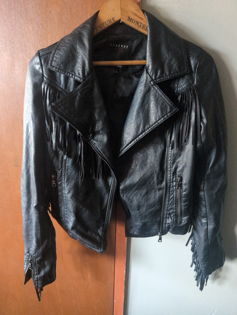 therapy brand faux leather jacket , small