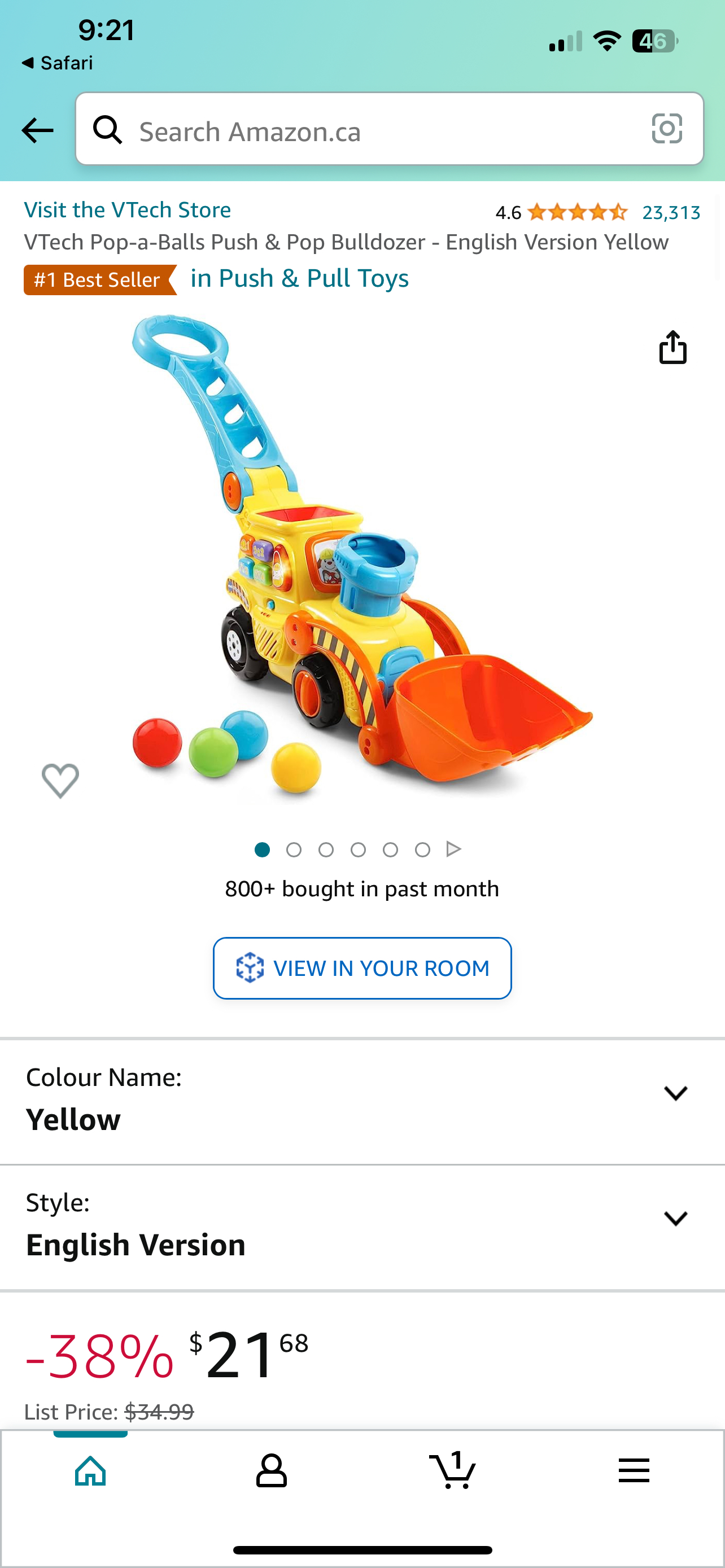 Kids toy push and pop bulldozer new in box - photo 2