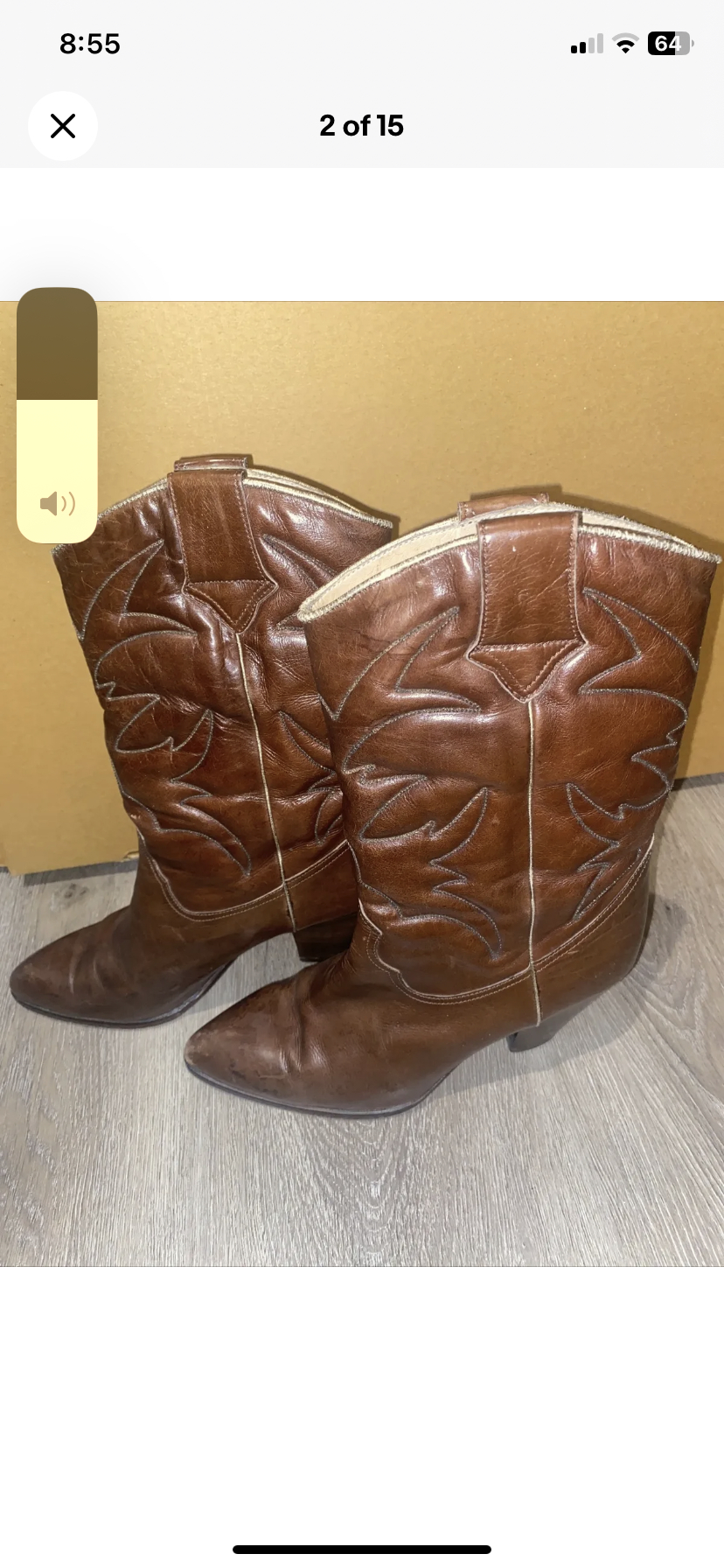 Sartore Western Boots Womens US 6 Brown Leather Cowboy Pull on