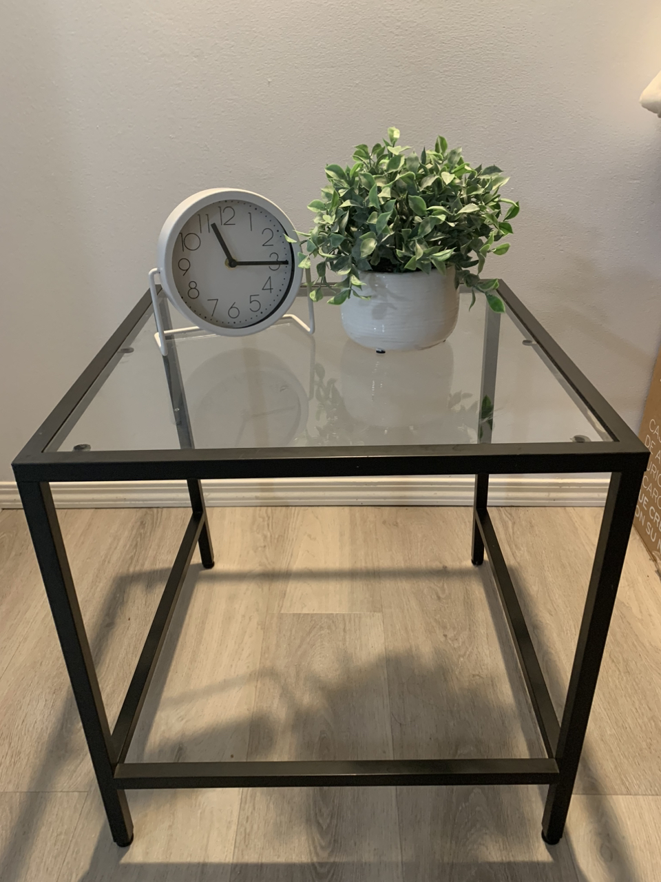 IKEA Side Table Glass Top