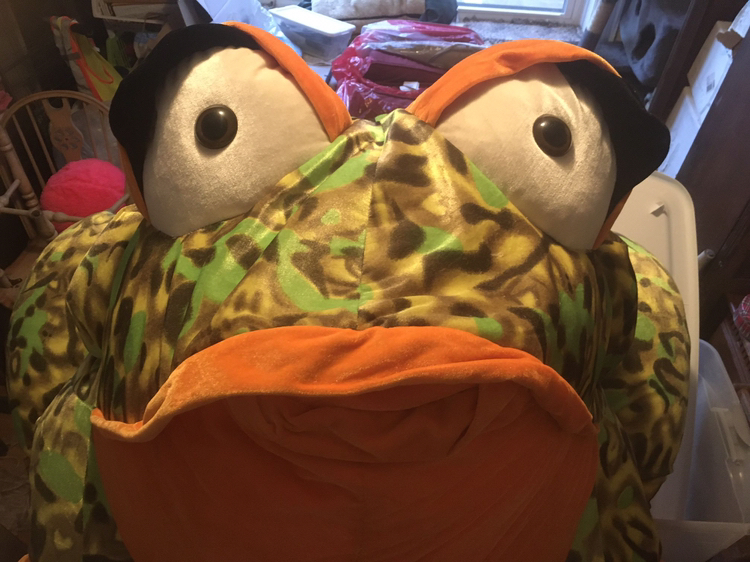Giant Green & Orange Leopard Frog Stuffed Animal - photo 3