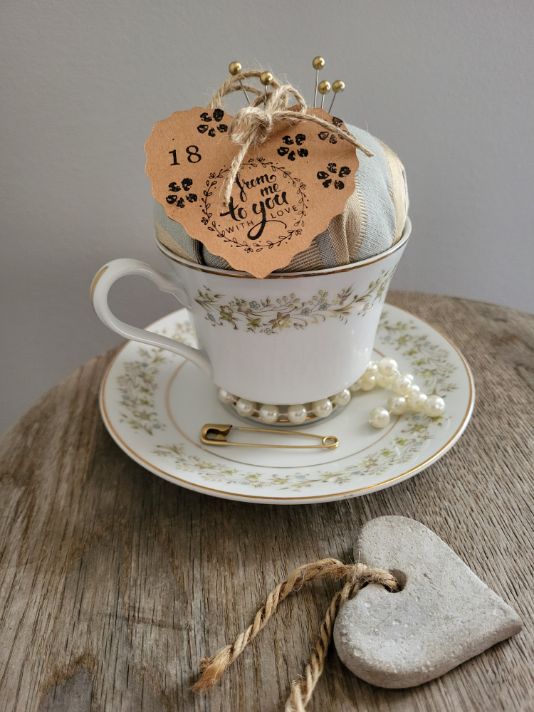 Vintage China Teacup Pin Cushion image indicator(5)