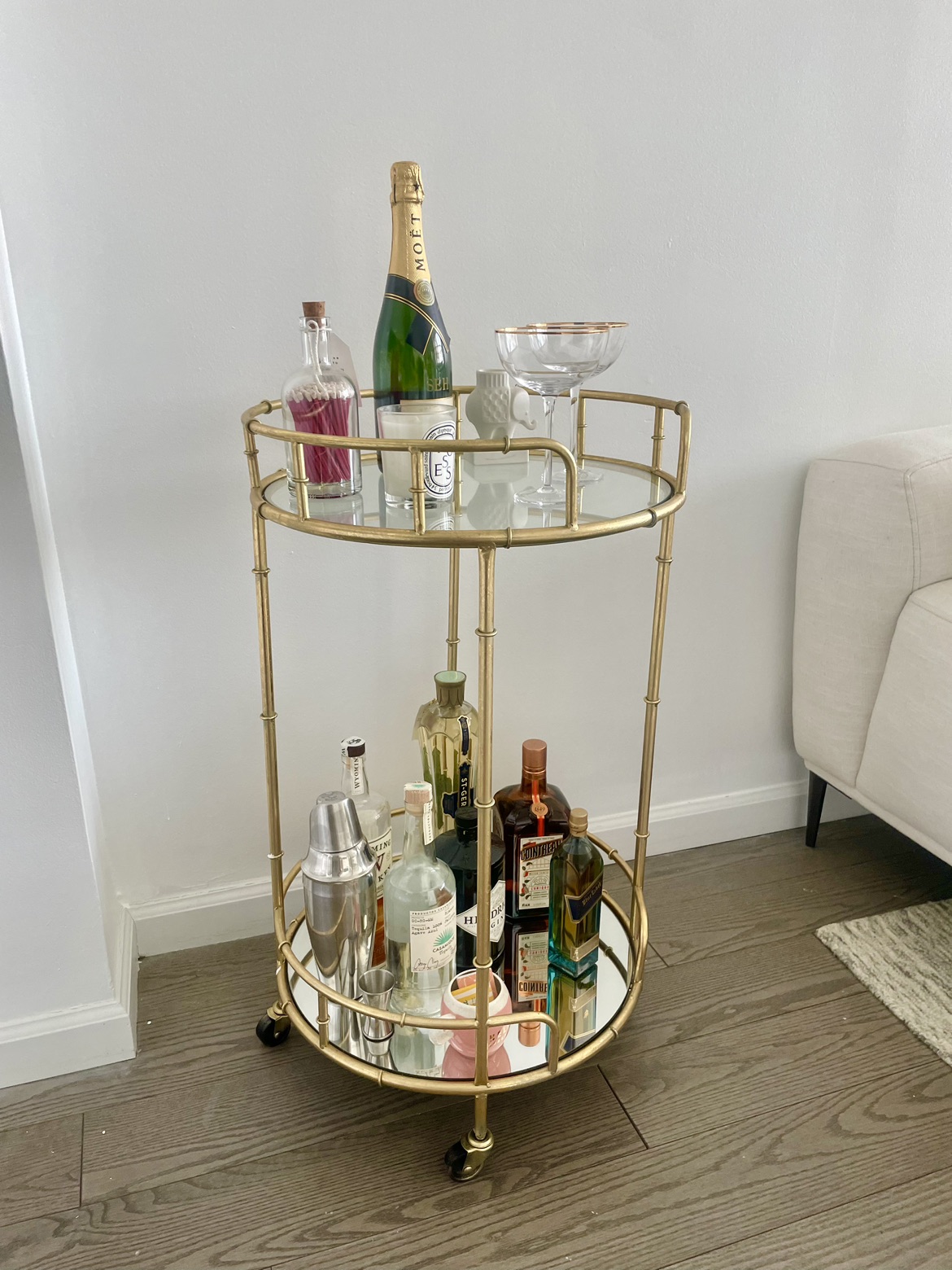 Gold/Glass Bar Cart