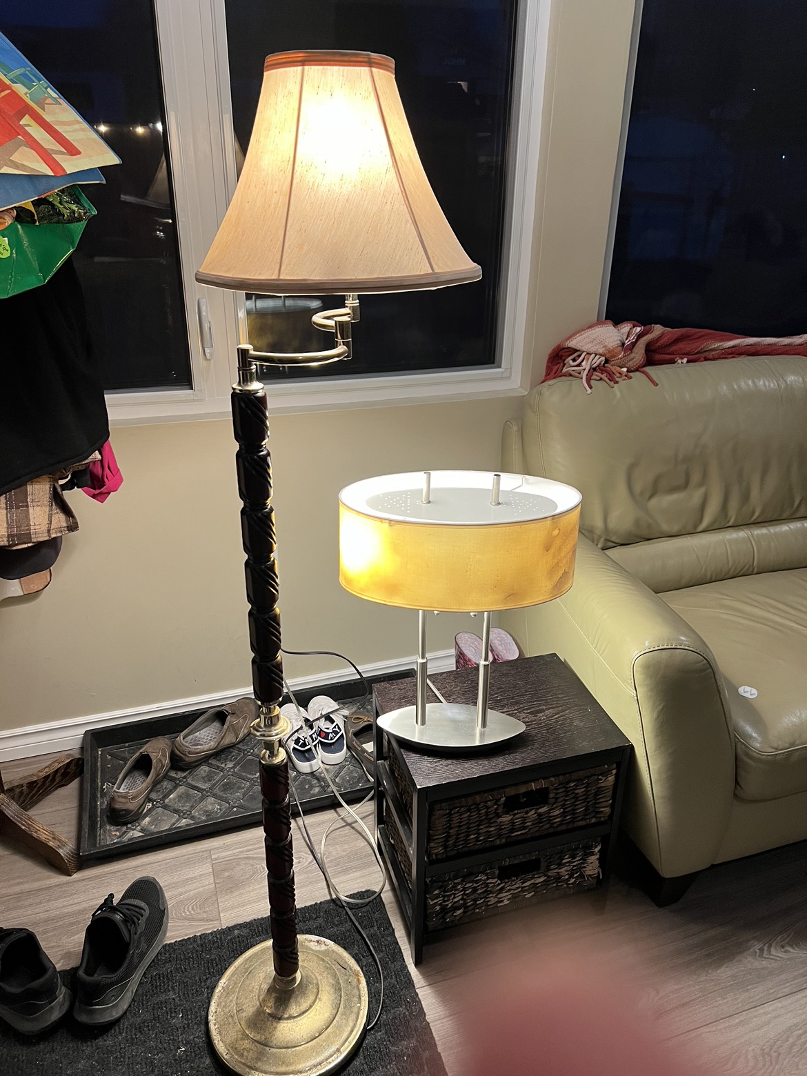 One table lamp and one floor lamp.   With free delivery image indicator(3)