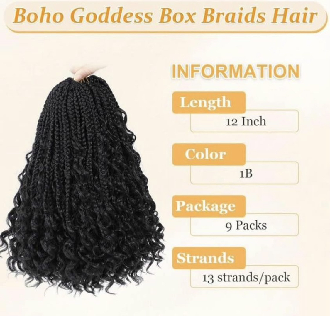 Braids Crochet Hair (12Inch 9 Packs, 117 Strands, 1B) - photo 4