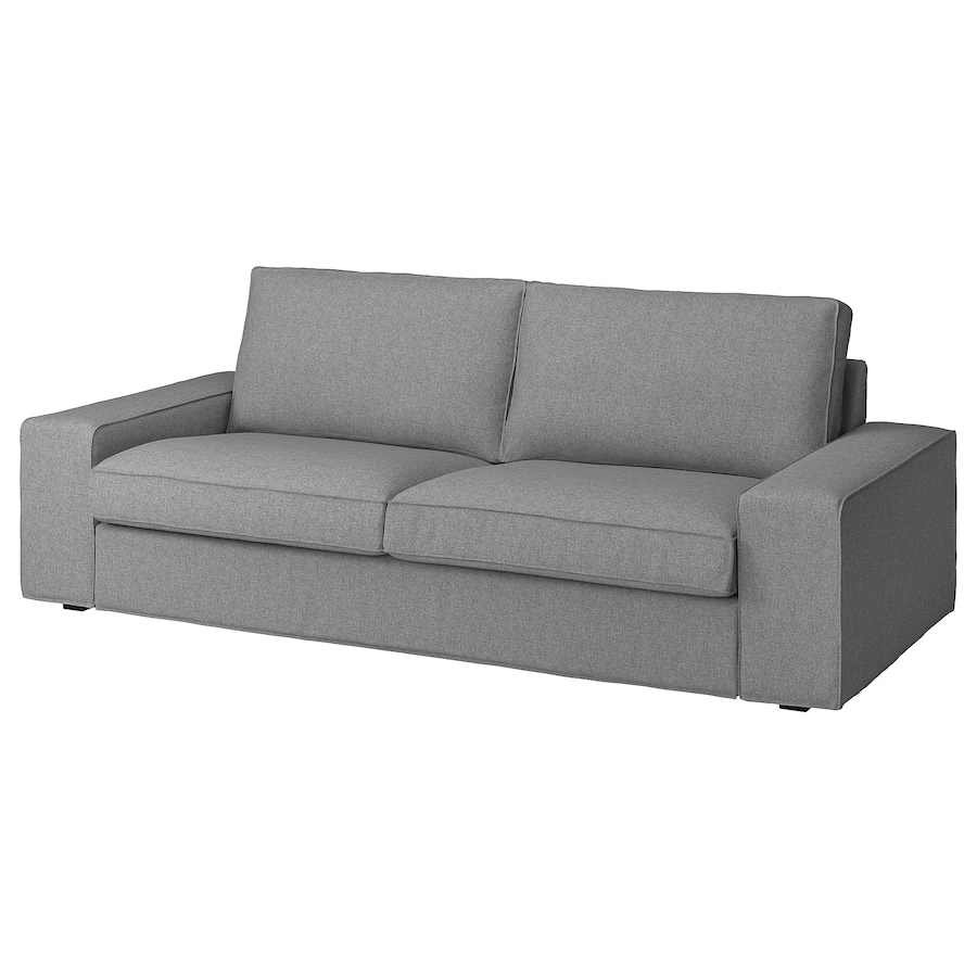 IKEA KIVIK Sofa, light grey with FREE ottoman w/ storage