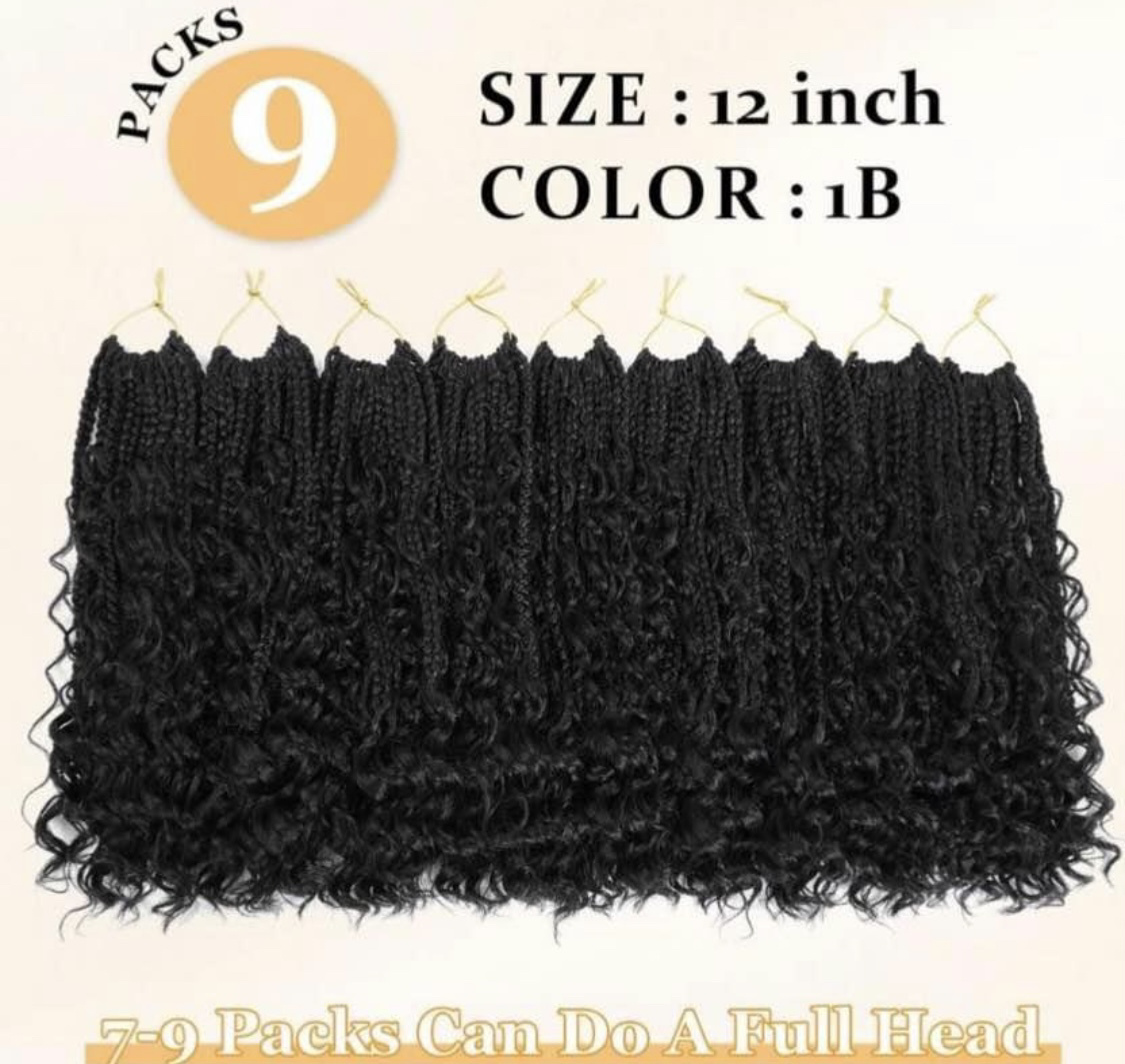 Braids Crochet Hair (12Inch 9 Packs, 117 Strands, 1B) - photo 5
