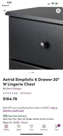Astrid simplistic 6 drawer 20" Lingerie Chest - photo 4