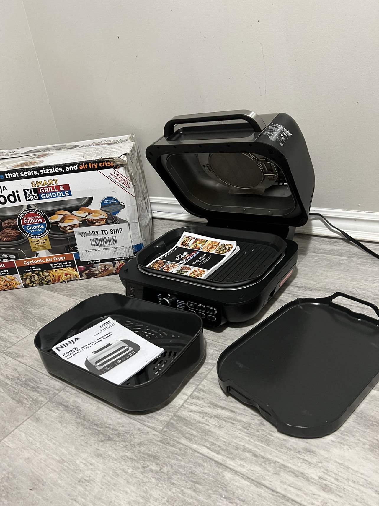 Ninja Foodi Pro 7-in-1 Indoor Combo, Smart Thermometer, Blac image indicator(2)