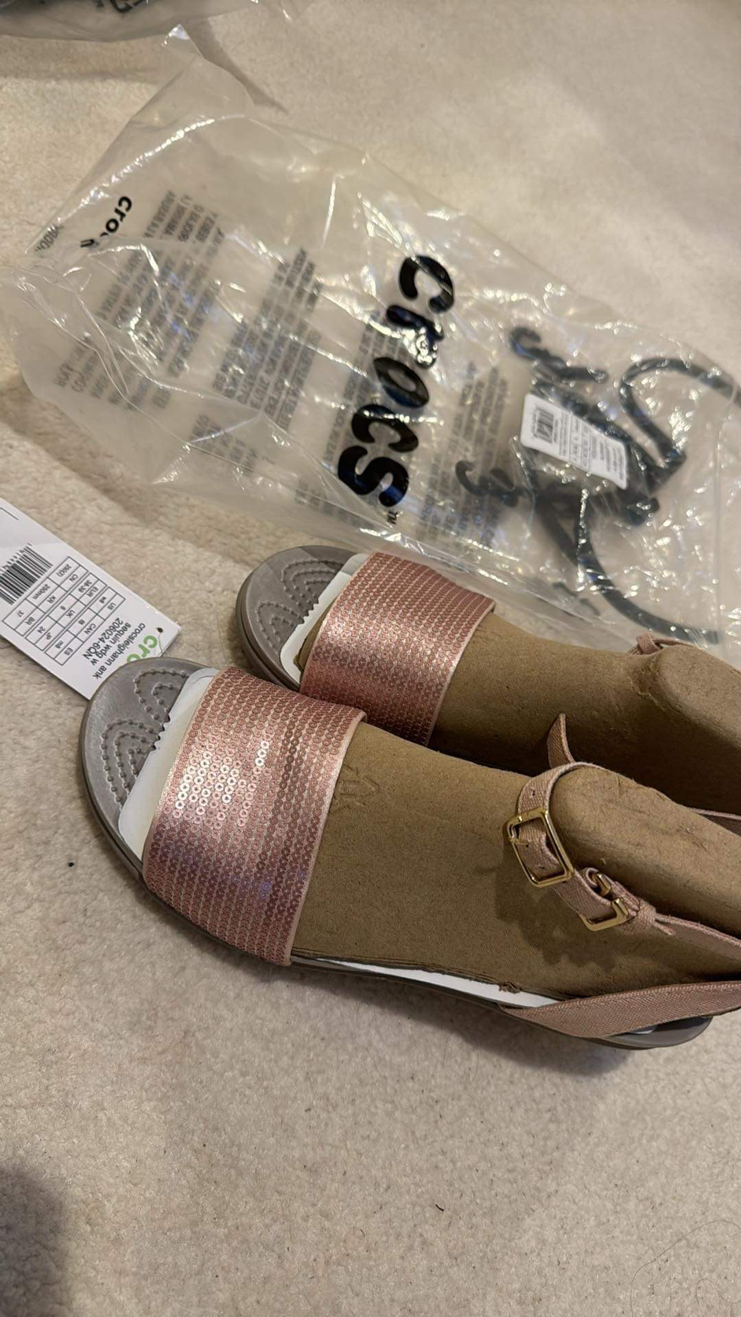 Brand new in sealed bag crocs sandals size 8 ladies women’s image indicator(2)