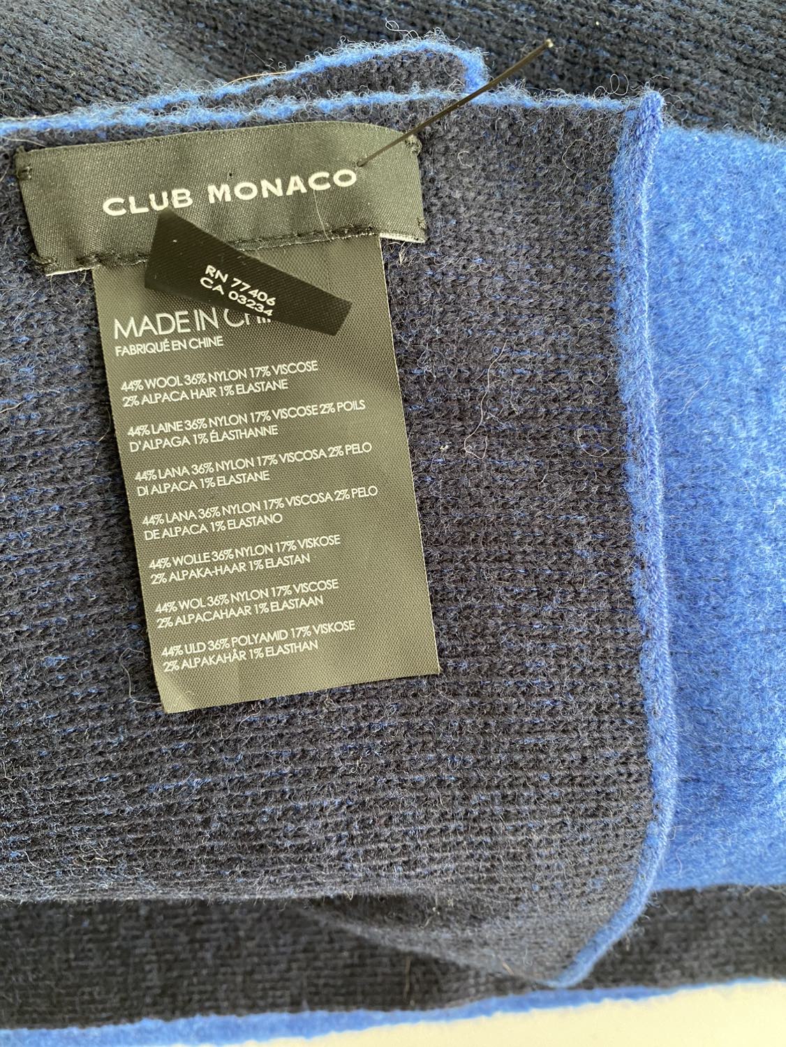 New! Club Monaco Two Tone Scarf image indicator(4)