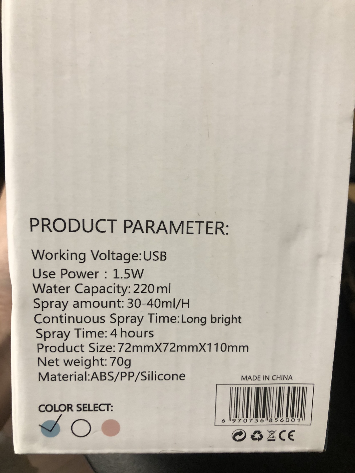 portable humidifier,USB,220ML, 🌸barand new in box🌸 image indicator(5)