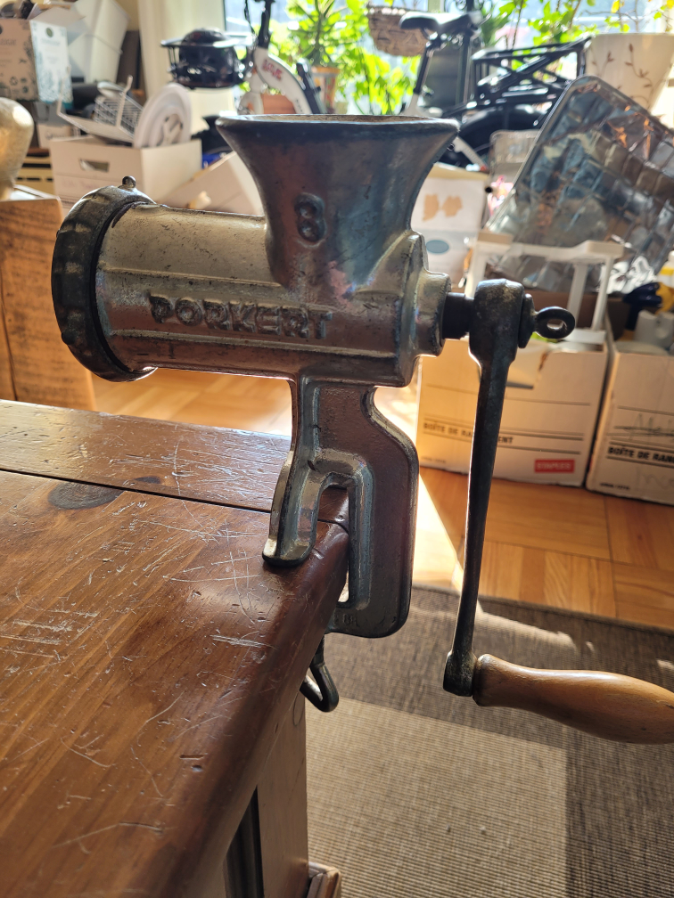 Vintage  Porkert #8 Metal Meat Grinder, made in Czechoslovakia