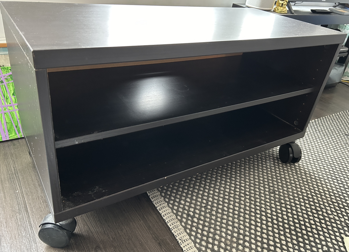 Ikea TV Stand with wheels, black