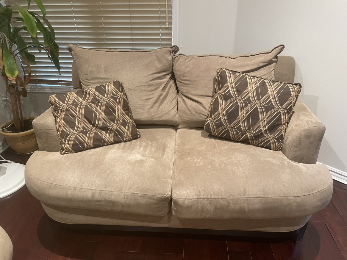 Sofa And Love Seat With Pillows - photo 2