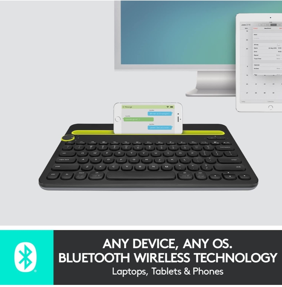 Logitech Bluetooth Multi-Device Keyboard K480 (Black) image indicator(4)