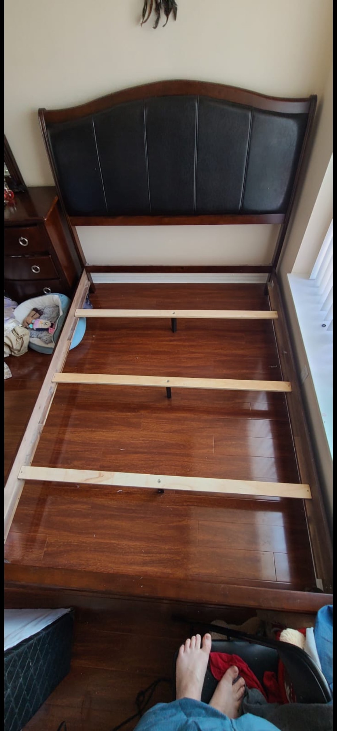 Queen size solid wood bed frame and bed box - photo 2