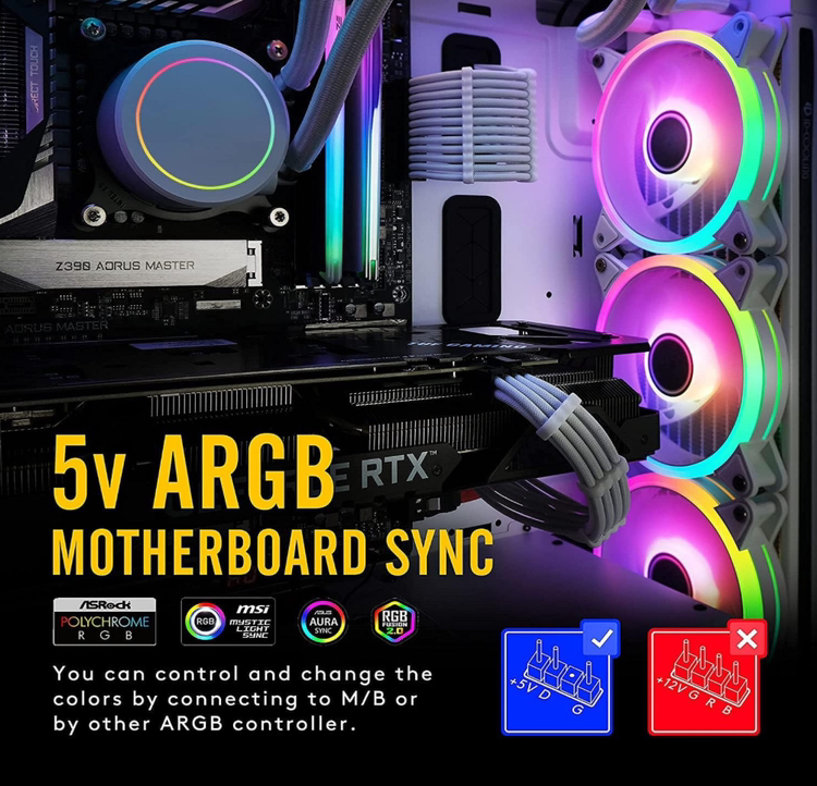 EZDIY-FAB White Moonlight 120mm RGB pc fans - photo 3