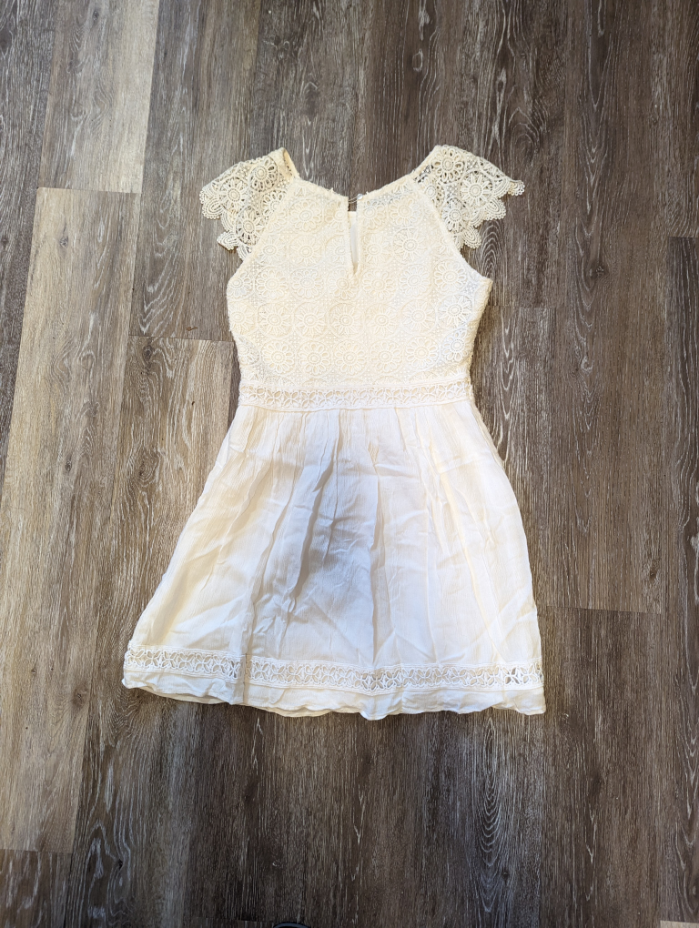 Hollister womens white crochet dress size 3 image indicator(4)